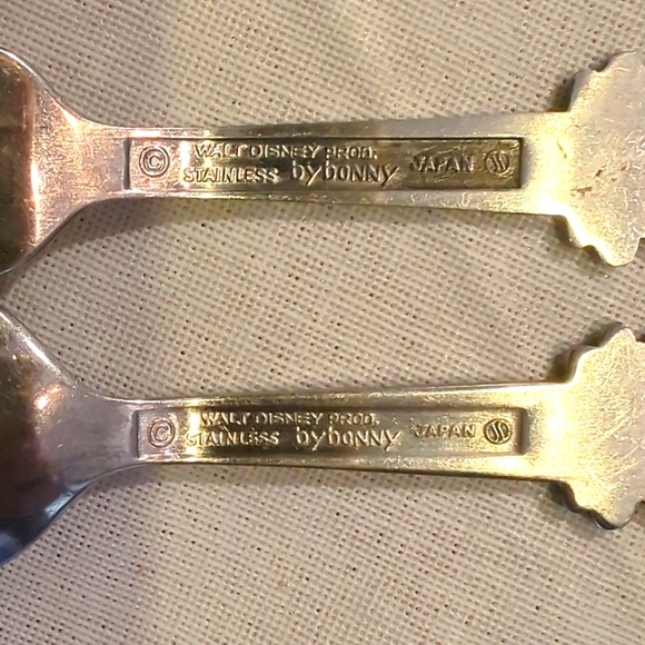 Vintage Walt Disney Pluto Spoon Fork Cutlery Set , stainless by Bonny , Japan - Picture 3 of 3